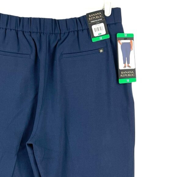 Banana Republic Women's Pull-on Tapered Stretch Blue Pants Size 12 High Rise NWT - Picture 6 of 15